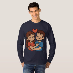 Süßer Liebesticker   Cartoon-Paar in Liebe T-Shirt