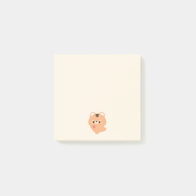 Süßer Liebestiger Post-it Klebezettel (Vorderseite)