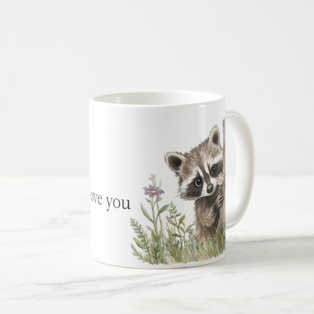 Süßer Liebeswaschbär Kaffeetasse (VorderseiteRechts)