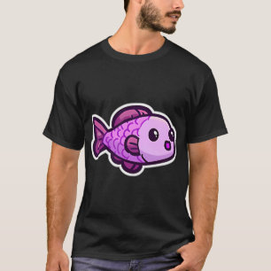 Süßer lila Fisch schwebend T-Shirt