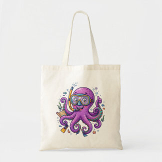 Süßer lila Oktopus-Schatzsucher Tragetasche