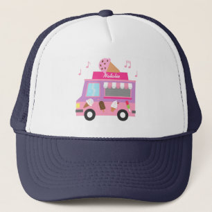 Süßer lila rosa Eiscreme-LKW für Mädchen Truckerkappe