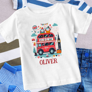 Süßer London-Doppeldeckerbus und charmante Babys Baby T-shirt