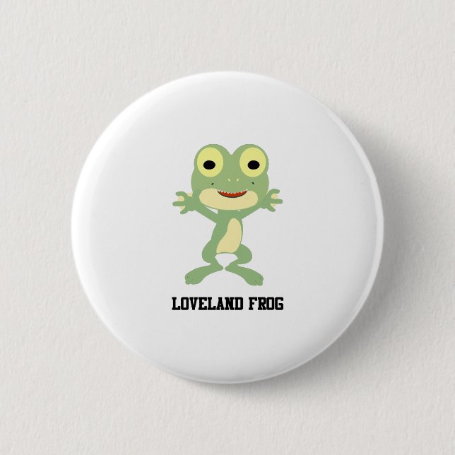 Süßer Loveland-Frosch Button (Vorderseite)