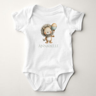 Süßer Löwe mit Ballon Personalisieren Baby Strampler