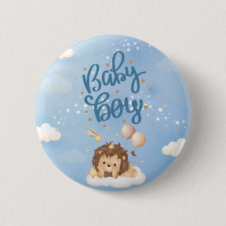 Süßer Löwenkönig Baby Junge Knopf Button
