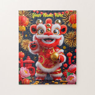 Süßer Löwentanz-Jigsaw-Puzzle