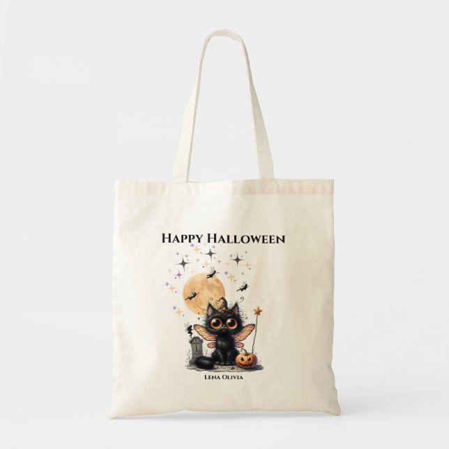 Süßer lustiger Geist Katzenbaby Halloween Streich  Tragetasche (Vorne)