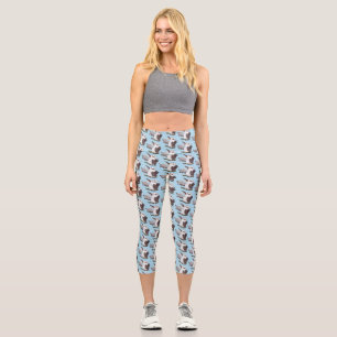 Süßer lustiger lachender Kookaburra-Cartoon Capri Leggings