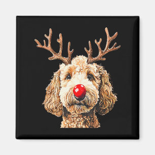Süßer lustiger Rentiere-Santa-Goldendoodle-Weihnac Magnet