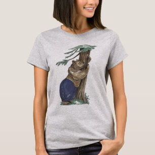 Süßer lustiger skurriler baumumarmender Bär Outdoo T-Shirt