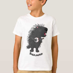Süßer lustiger Stachelschwein- Cartoon spielt Banj T-Shirt