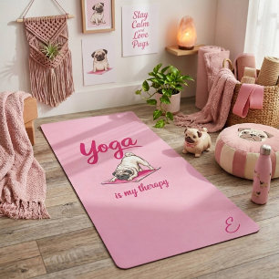 Süßer Lustiger Weiblicher Knallroter Mops Yogamatte