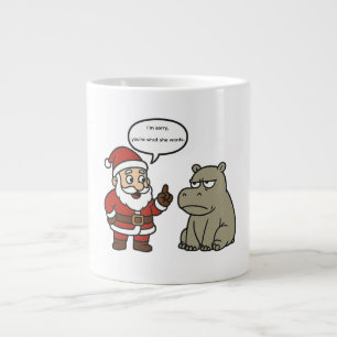 süßer, lustiger Weihnachtsmann und Nilpferd Weihna Jumbo-Tasse