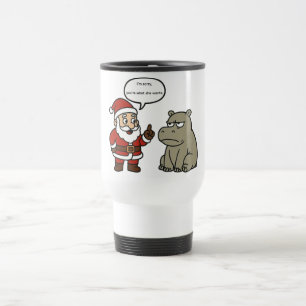 Süßer, lustiger Weihnachtsmann und Nilpferd Weihna Reisebecher