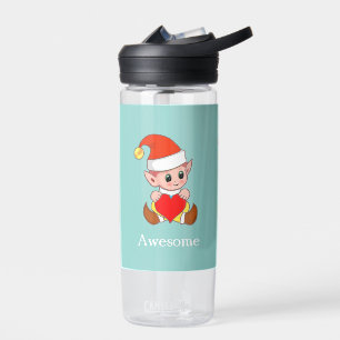 Süßer magischer Elf mit Herz auf Hellblau Trinkflasche