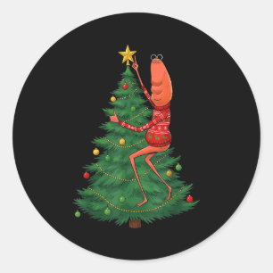 Süßer Marcus der Wurm Frohe Weihnachten Santa Marc Runder Aufkleber