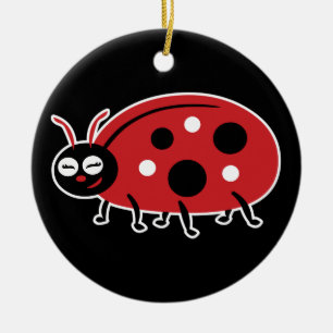 Süßer Marienkäfer Keramik Ornament