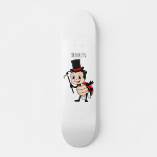 Süßer Marienkäfer mit Zylinder und karikierter Kra Skateboard