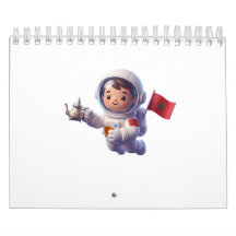 Süßer marokkanischer Astronaut Kawaii 3D Aufkleber