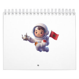 Süßer marokkanischer Astronaut Kawaii 3D Aufkleber Kalender