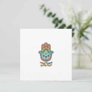 Süßer marokkanischer Kawaii-Hamsa-Hamsa-Hand-Aufkl Einladung