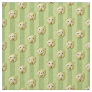 Süßer Matcha-grüner Teddybär und Streifen Stoff