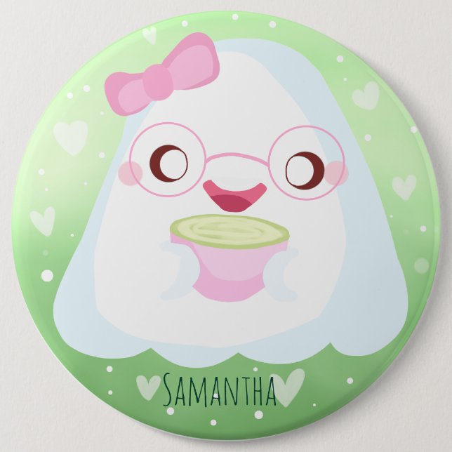 Süßer Matcha-Latte-Geist Button (Vorderseite)