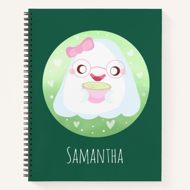 Süßer Matcha-Latte-Geist Notizbuch (Vorderseite)