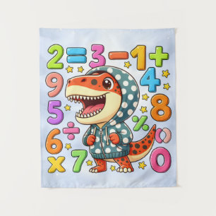 Süßer Mathe-Dinosaurier-Zahlenposter für Kinder Wandteppich