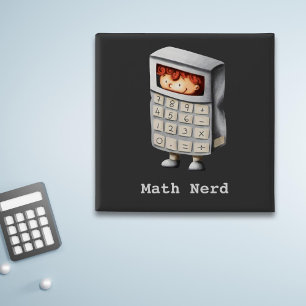 Süßer Mathe-Nerd-Junge im Taschenrechner-Kostüm sc Button