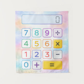 Süßer Mathe-Rechner-Poster für Kinder Wandteppich