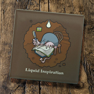 Süßer Maulwurf Schriftsteller Liquid Inspiration B Glasuntersetzer