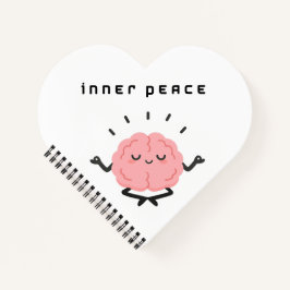 Süßer meditierender Gehirn & minimalistischer inne Notizbuch