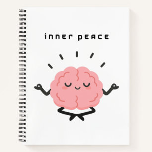 Süßer meditierender Gehirn & minimalistischer inne Notizbuch
