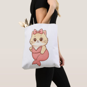 Süßer Meerjungfrau-Katzen-Aufkleber Tasche