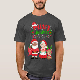 Süßer Melanin-Weihnachtsmann Mrs Claus interkultur T-Shirt