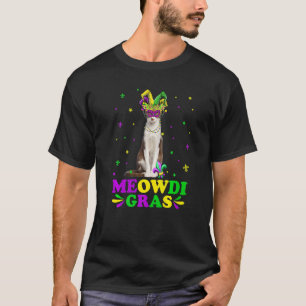 Süßer Meowdi Gras Oriental Katzen Karneval Maske M T-Shirt