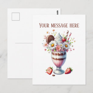 Süßer Milchshake Nachricht Geschäft Name  Postkarte