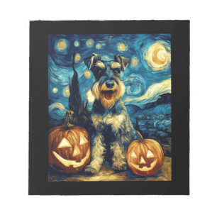 Süßer Miniaturschnauzer-Hund Halloween Jack O Lant Notizblock