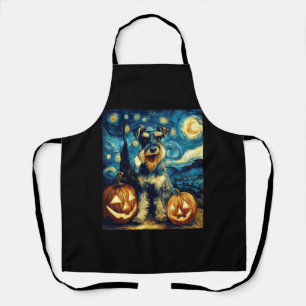 Süßer Miniaturschnauzer-Hund Halloween Jack O Lant Schürze
