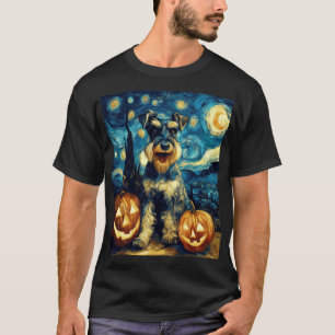 Süßer Miniaturschnauzer-Hund Halloween Jack O Lant T-Shirt