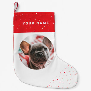 Süßer minimalistischer roter benutzerdefinierter N Kleiner Weihnachtsstrumpf