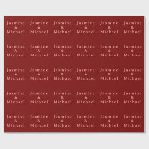 Süßer minimalistischer tiefroter und pfirsichfarbe geschenkpapier