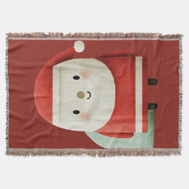 Süßer minimalistischer Weihnachtsmann Decke (Vorderseite)