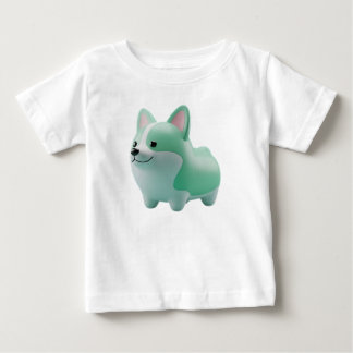 Süßer mintgrüner 3D stilisierter Corgi-Welpe Baby T-shirt
