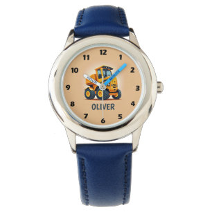 Süßer moderner gelber Baulastwagen Armbanduhr