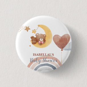 Süßer Mond Bär Afroamerikanische Kinder Babyparty Button