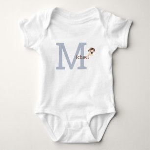 Süßer Monogramm-Baby-Boy-Body Löwe Baby Strampler