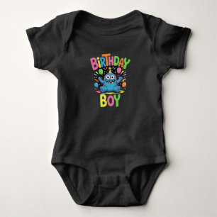Süßer Monster-Geburtstagsjungen-Babyanzug Baby Strampler